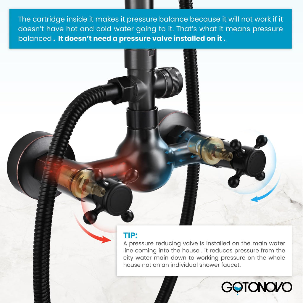 Exposed Shower System 8'' Head with Handheld Oil Rubbed Bronze