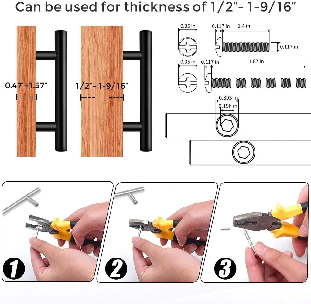 30 Pack | 5 Inch Cabinet Pulls Matte Black Stainless Steel Kitchen Drawer Pulls Cabinet Handles 5 InchLength, 3 Inch