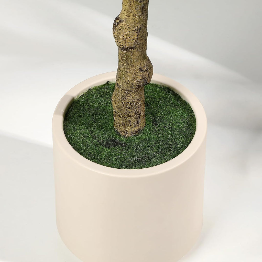 6FT Faux Olive Tree with Fruits White Pot, Indoor Home Decor