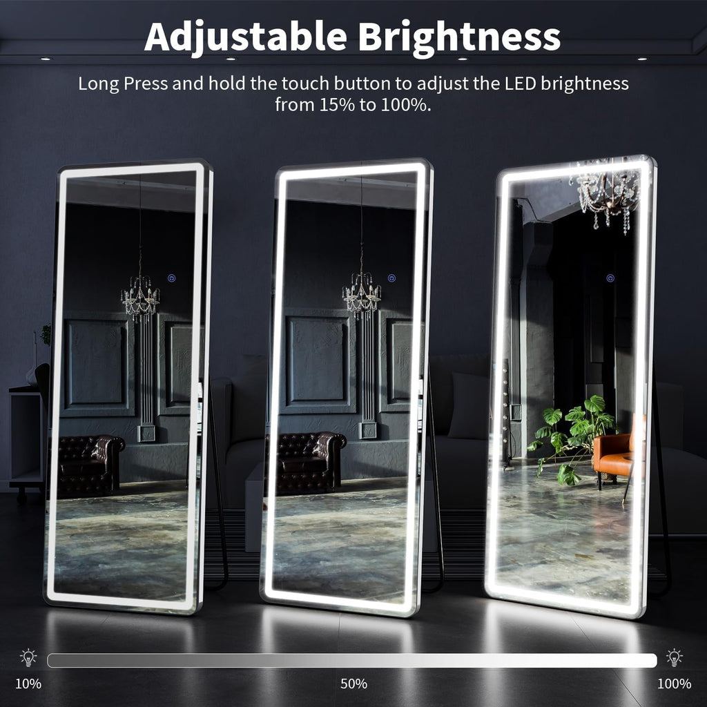 76"x34" Large LED Full Length Mirror with Dimmable Lights