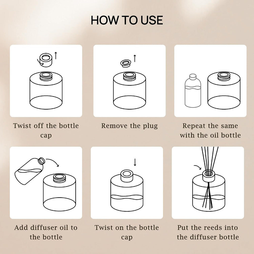 Reed Diffuser | Long-Lasting Scent Sticks Set | Oil Stick Diffuser | Bathroom Scent - Room Fragrance No.
