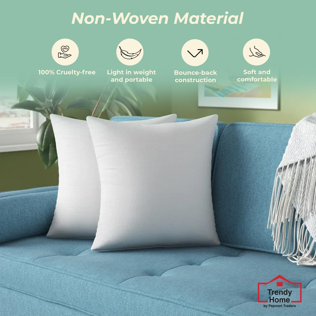Trendy Home 20x20 Throw Pillow Insert (, White) Bed and Couch Pillows Stuffer Hypoallergenic, Decorative Home - Set of 4