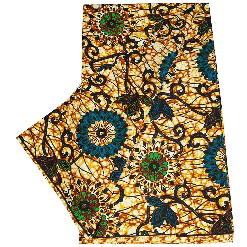 African Fabric Ankara Print Polyester Material Kente Cloth Fabric for DIY Sewing Dress 6630