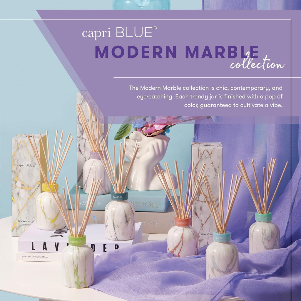 Modern Marble Reed Diffuser Set - Includes Reed Diffuser Sticks, Scented Oil & Glass Bottle - Luxury Scents Decor &