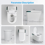 Smart Toilet with Auto Open/Close Lid, Bidet Toilet Pump-assisted, Blackout Flush, Heated Seat, Dual Auto Flush