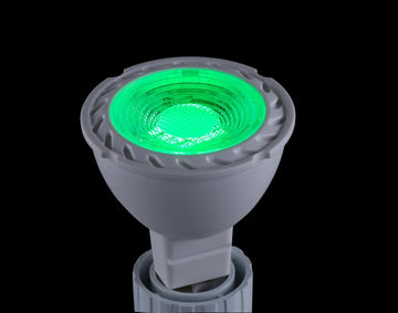 UL-Listed GU10 LED Light Bulbs, 6 Watt, 550 Lumen, Green, 50W Halogen Equivalent, 36°Beam Angle, 120 Volt
