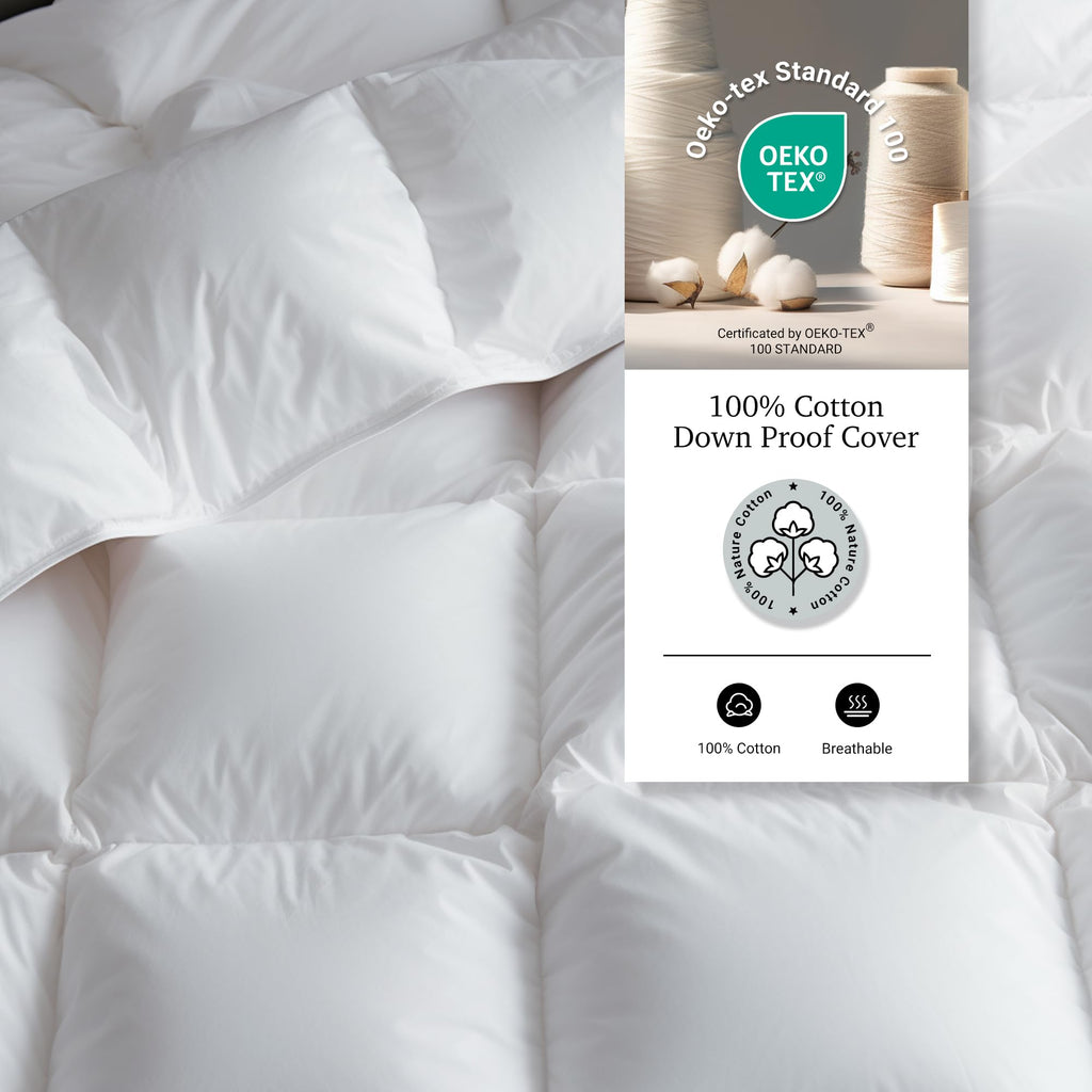 Goose Feather Down Fiber Comforter Oversized Duvet Insert
