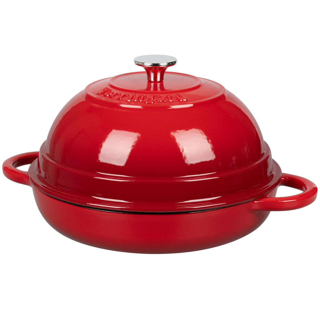 Cast Iron Enameled Dutch Oven Pot with Lid for Bread Baking, Bread Oven, 6 Quart, Red
