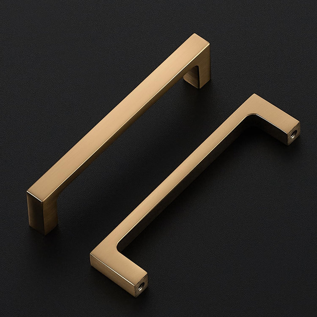 Champagne Bronze Kitchen Cabinet Solid Handles,4 Inch,5 Pack