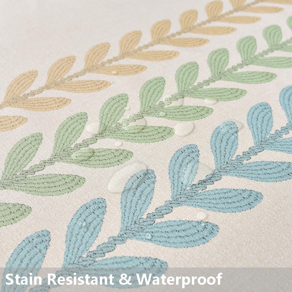 Plastic Table Cloth Rectangle Tables Beige Vinyl Tablecloth Waterproof Wipeable Oilcloth Tablecloths for Dining Table