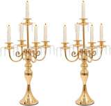Candelabras Centerpieces for Tables, 20" Tall Candlestick Holder for Taper Candles, 5 Arm Crystal Candelabra Candle
