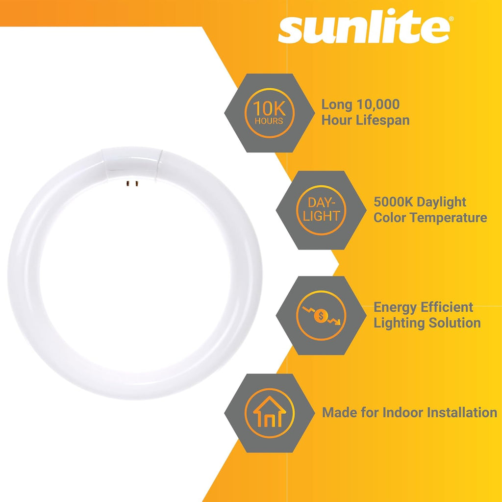 T9 Round Fluorescent Circline Lamp, 30 Watts, 1800 Lumens, 5000K Daylight, 10000 Rated Hours, RoHS