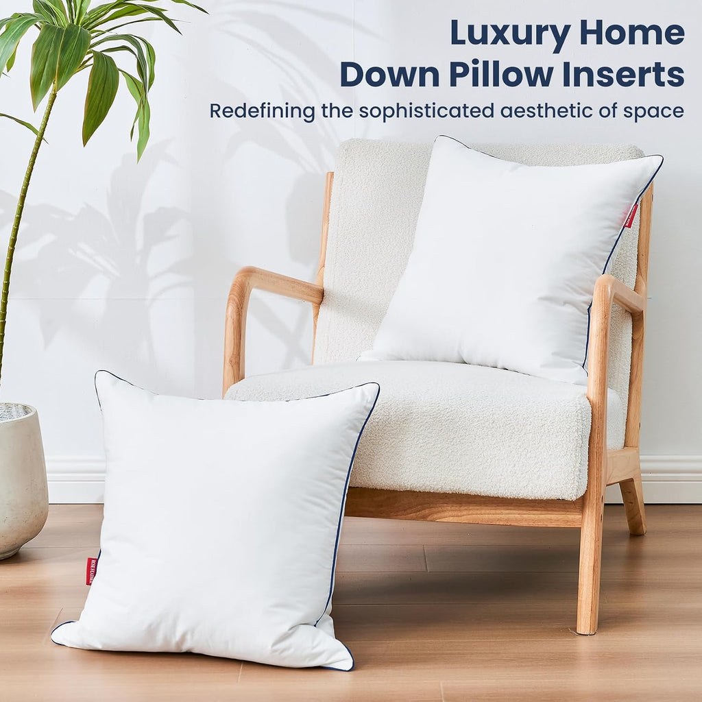 Down Pillow Inserts 20x20, 100% Goose Down Feather Throw Pillows Inserts - Ultra Plush, Decorative Pillow Insert