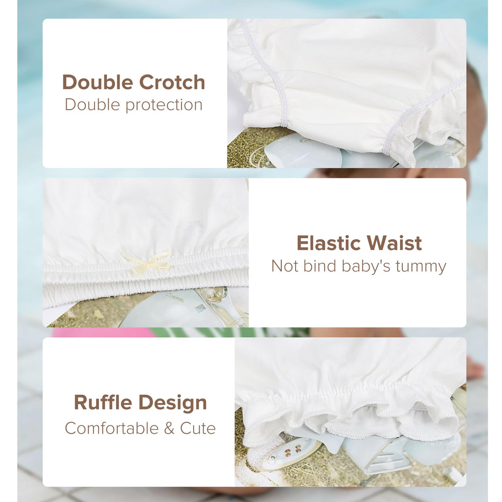 Pack Baby Boys Ruffle Girls Diaper Covers Bloomer Cotton Basic White Shorts Underwear