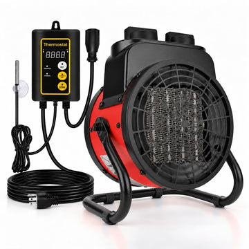 Greenhouse Heater with Thermostat, 1500W Outdoor Heaters, 3S Quick Heat & Overheat Protection, Non-Slip Cushion