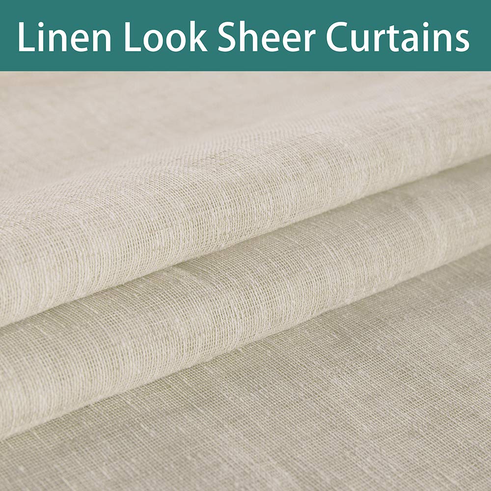 Burlap Linen Look Outdoor Curtains 2 Panels