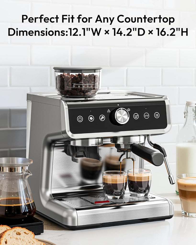 Espresso Machine with Grinder, 20 Bar Professional Espresso Coffee Maker ,with Milk Frother for Latte, Cappuccino &