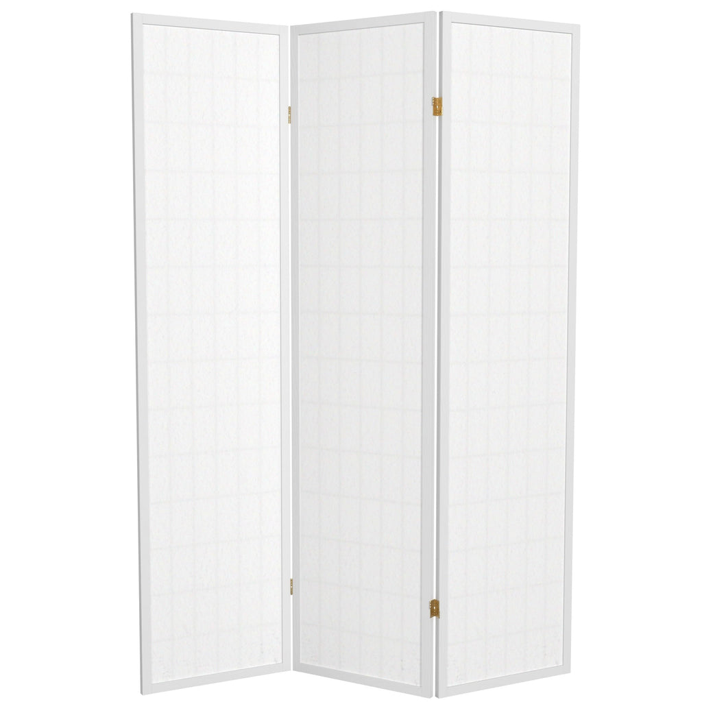 6 ft. Tall Window Pane Shoji Screen - White - 3 Panels