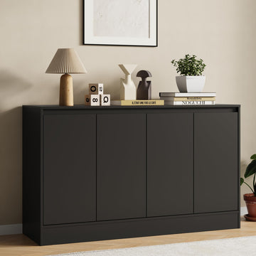 Buffet Cabinet with Storage, Coffee Bar Cabinet with 4 Doors and Adjustable Shelf, Modern Kitchen Buffet Sideboard