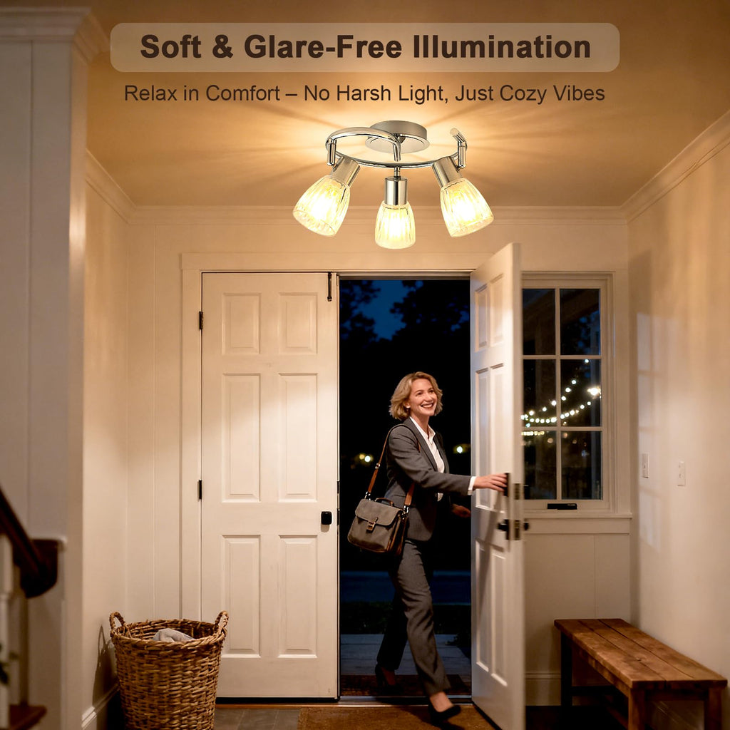 Ceiling Light Fixture Adjustable Modern Chrome Track Lighting