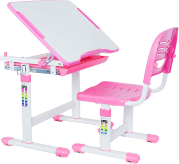 Pink Children's Desk and Chair Set, DESK-V201P
