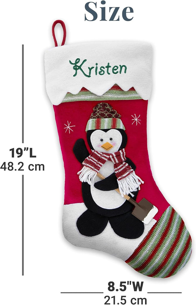 Personalized - Snow Cap Winter Wonderland - 3D Plush Character - Embroidered Name - Christmas Decor - Holiday Decor