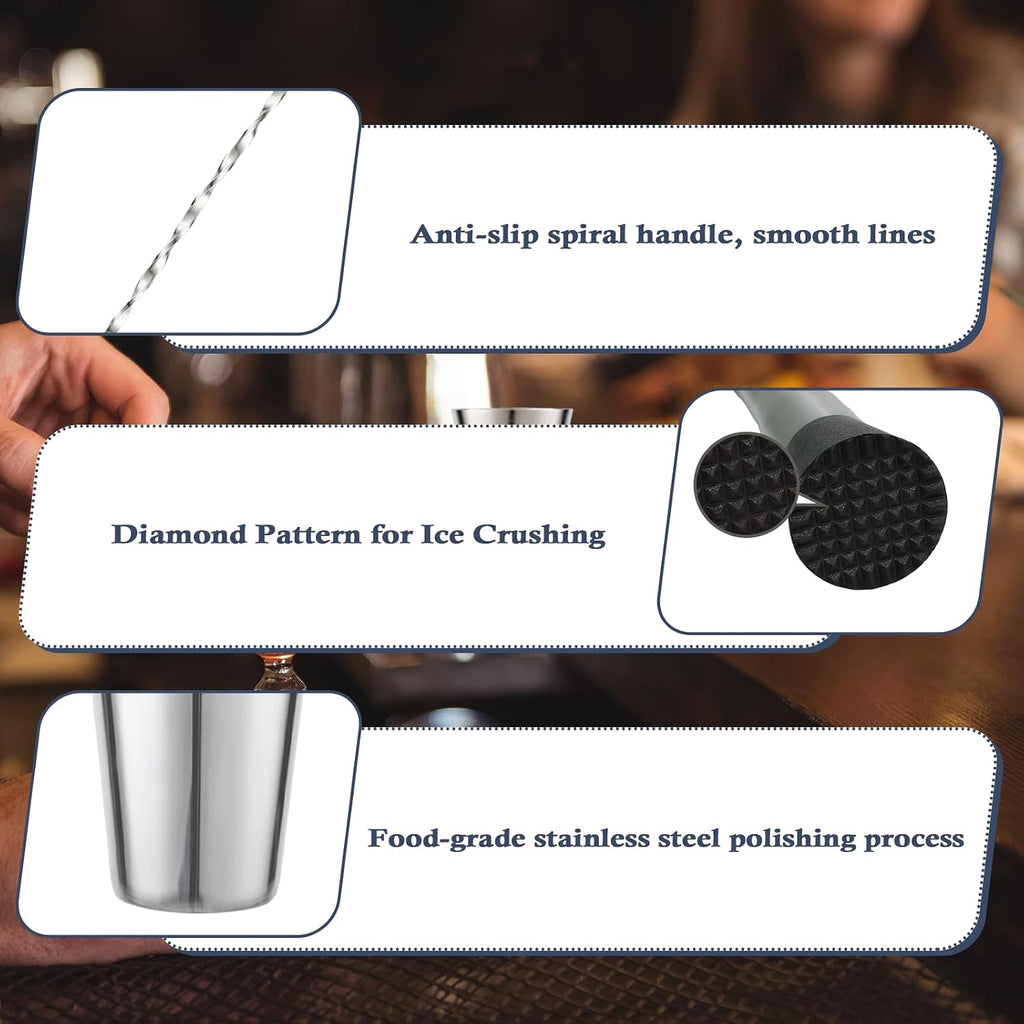 Cocktail Shaker Set, Bartender Kit,Bar Tool Set,Bar Cart Accessories - Set of 13