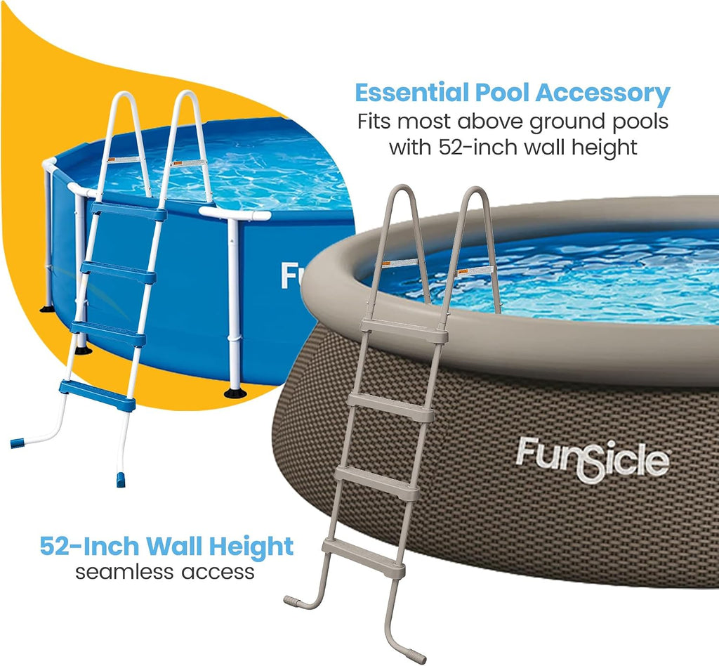 52" SureStep Pool Ladder, for Above Ground Swimming Pools, Blue & White | Lightweight, Removable Ladder with Non-Slip