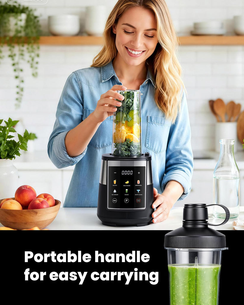 Blender, 1300W Glass Blender with 6 Preset Programs