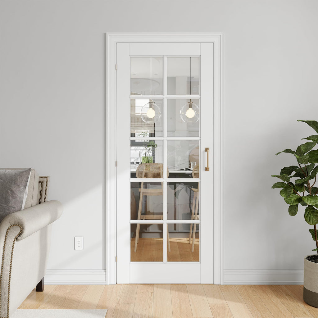 32" x 80" Clear Glass French Interior Solid Core Door Slab