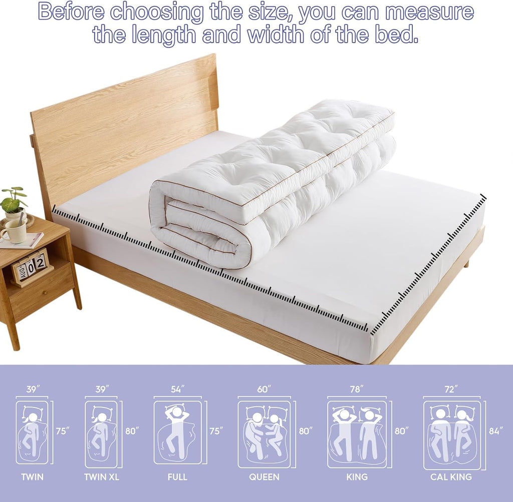 4 Inch Memory Foam Mattress Topper Queen for Back Pain Relief, Filled with Breathable Gel Memory Foam, Supportive