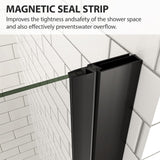 34-35.4" W x 72" H Frameless Pivot Shower Door, 1/4" (6mm) Clear SGCC Tempered Glass Shower Door