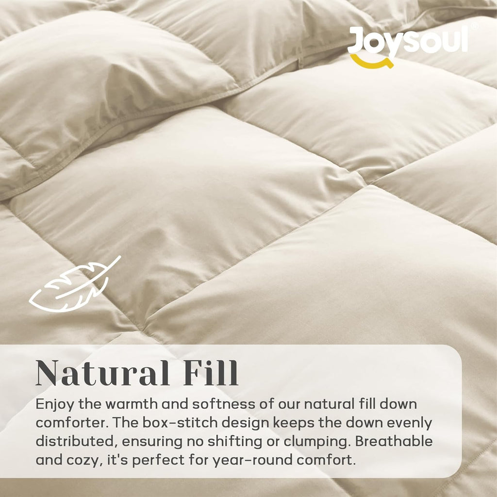 King Down Comforter - All Season Ultra Soft Goose Down & Feather Fiber Fill