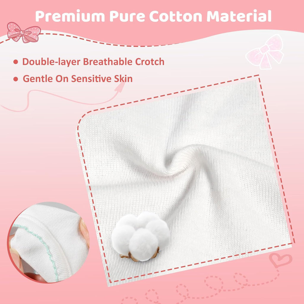 Girls' Underwear Soft Cotton Panties Solid White Breathable Kids Girls Underwear Pure Cotton Undies 12 Pack