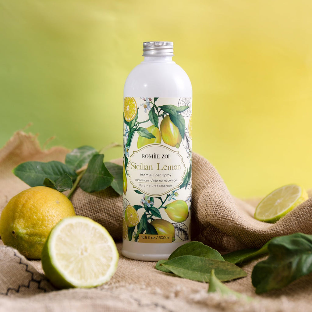 Lemon Room Spray Refill - 500ml / 16.8 Fl Oz - Invigorating and Zesty Scent for a Fresh, Energizing Home