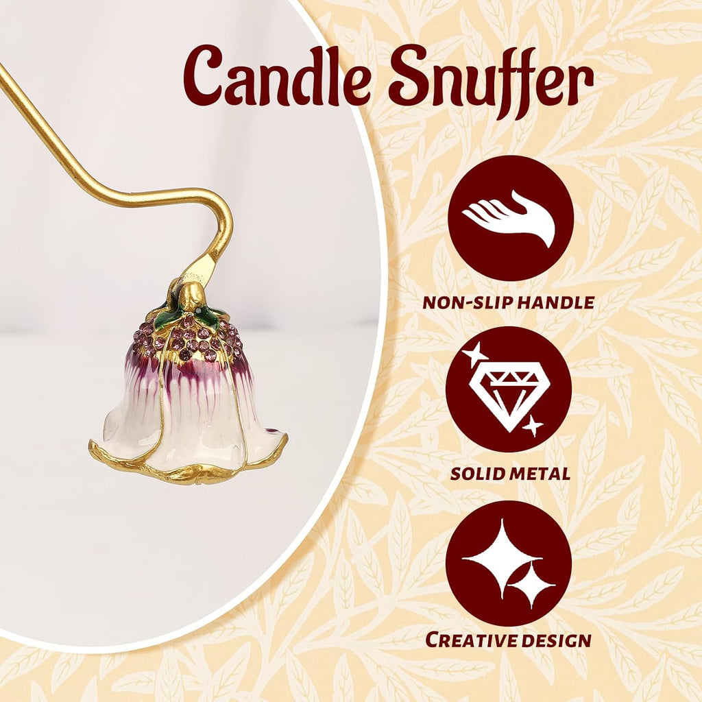 Elegant Royal-Style Candle Snuffer with Pearl Inlay, Candlesnuffers Wick Snuffer Candle Accessory for Putting Out