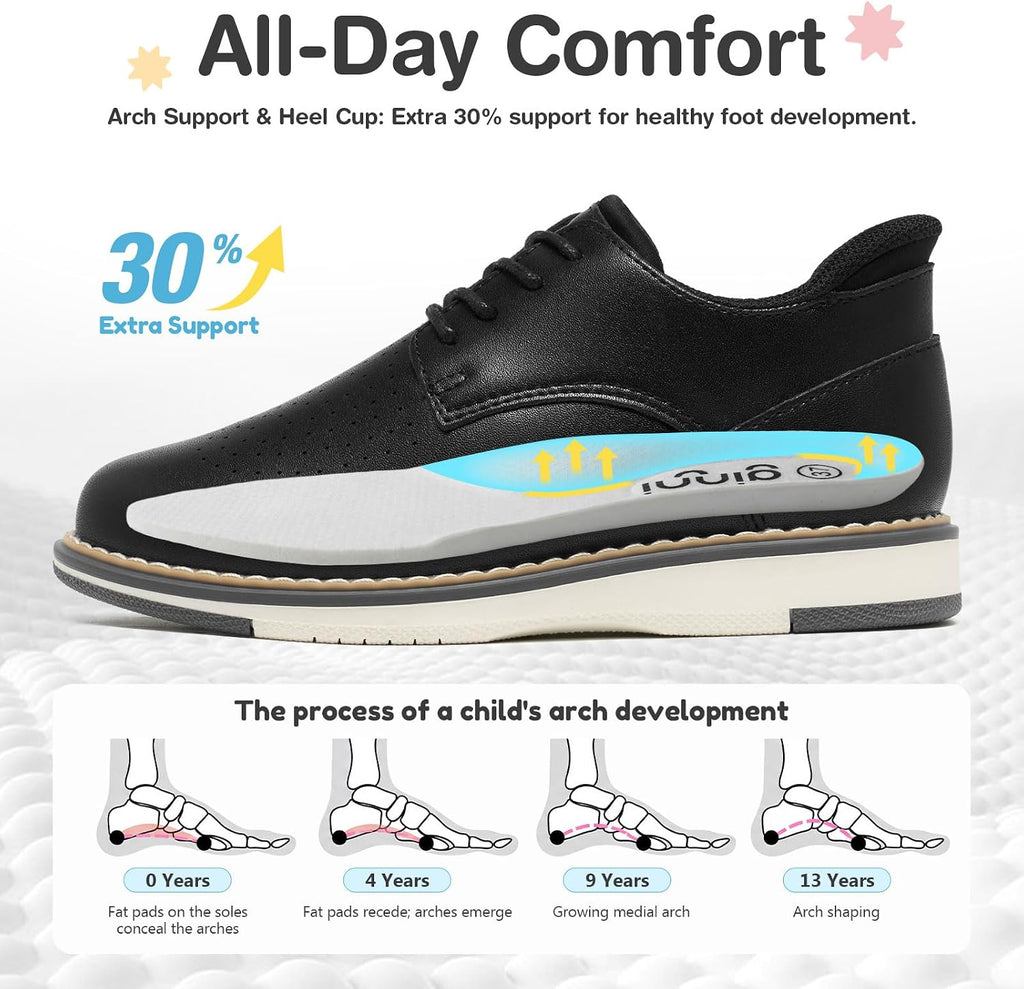 Boys Slip-On Dress Shoes, Kids Breathable Casual Oxford Sneakers