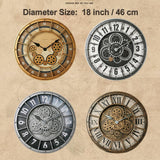 18 Inch Wall Clock with Moving Gears, Oversized Large Industrial Steampunk Decoration