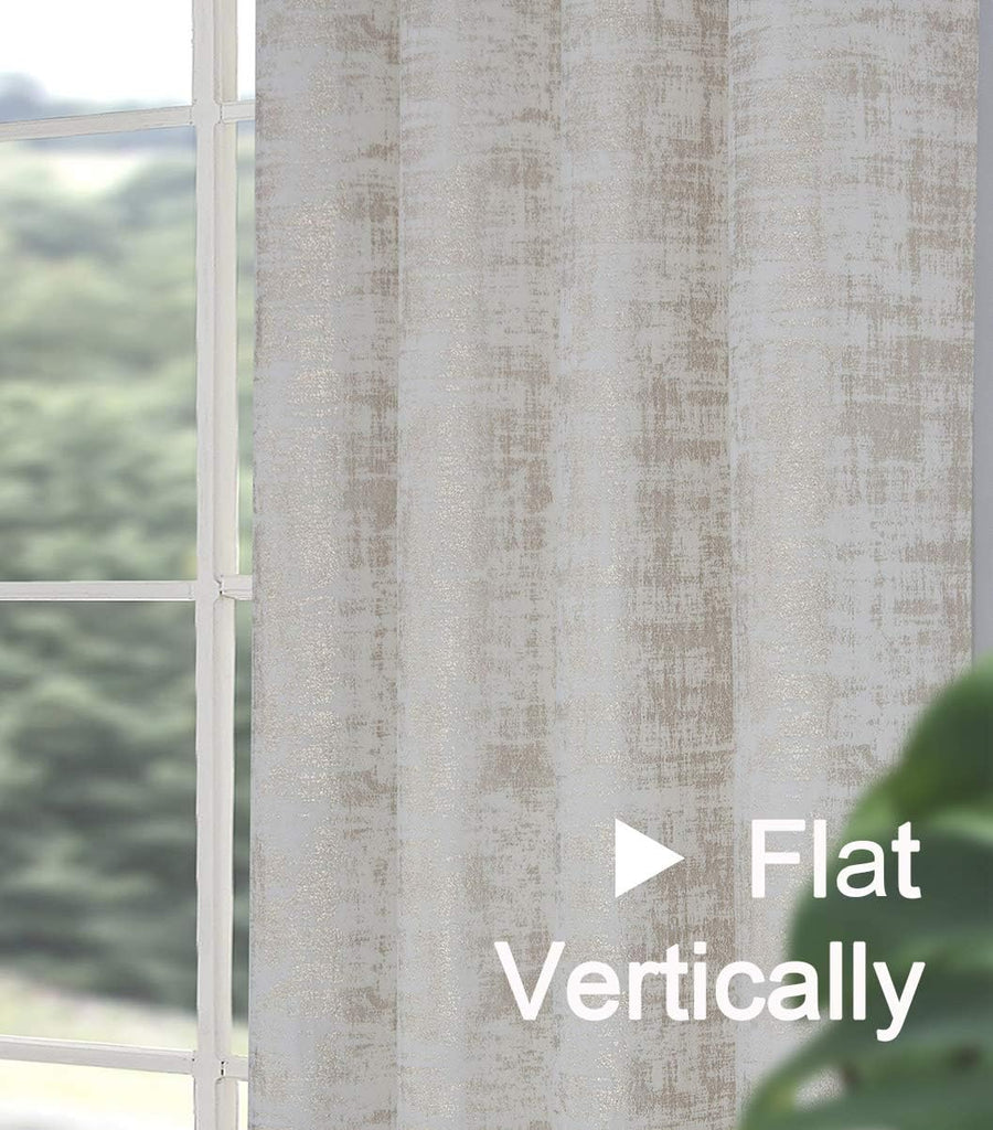 White Soft Velvet Curtains 95 Inch Length Luxury Bedroom Curtains Gold Foil Print Window Treatments for Living Room