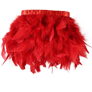 Red Turkey Feathers Trim Fringe 10Yard 4-6inch