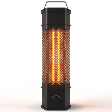 Electric Patio Heater Outdoor Indoor Use, 360°All-round Heating, 1500W Infrared Tower Heater, Tip-Over & Overheat