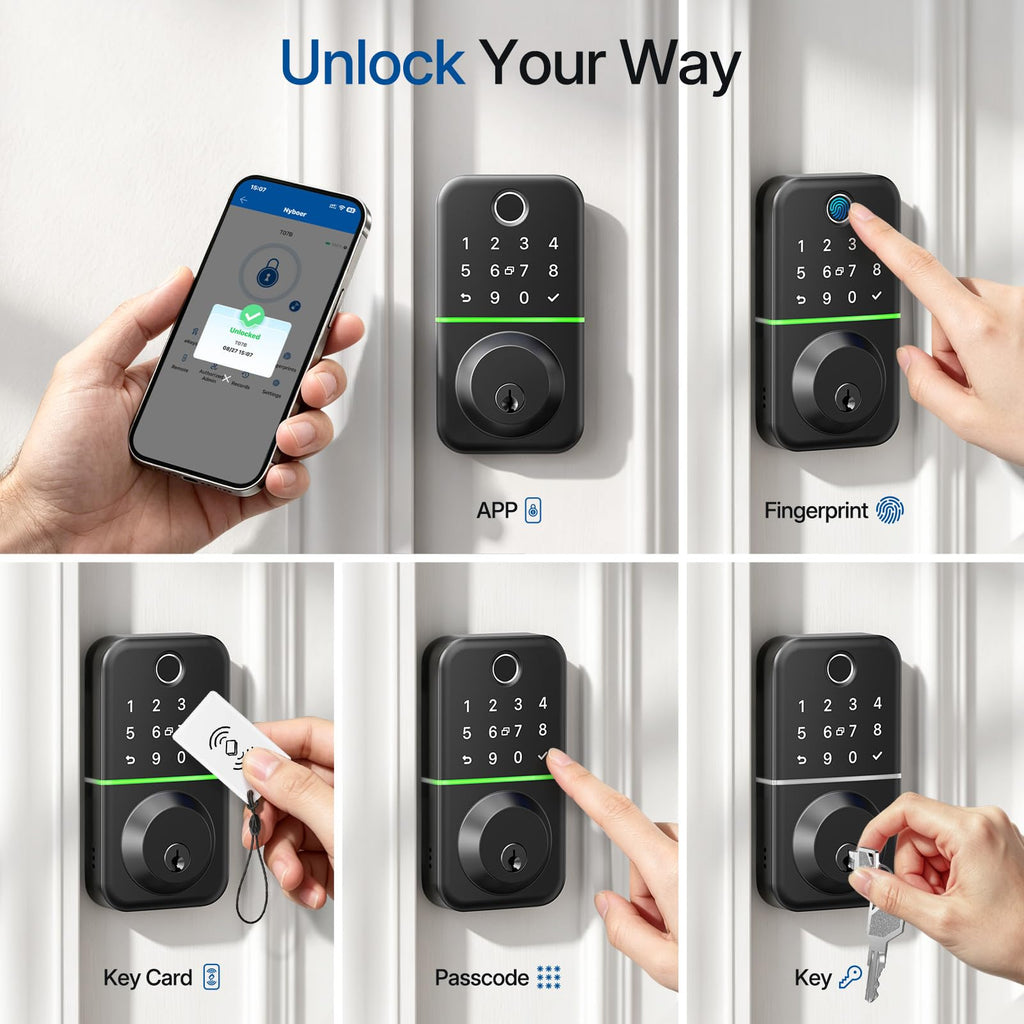 Smart Keypad Deadbolt Door Lock with Fingerprint for Front Door