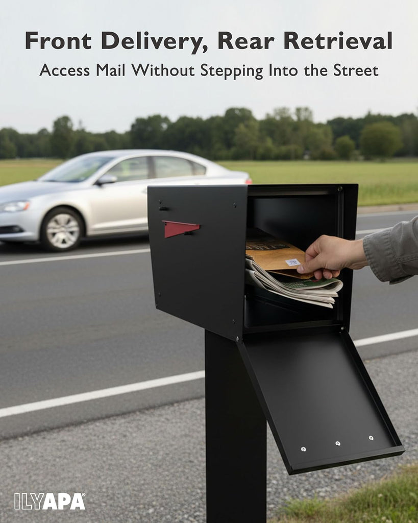 Black Modern Mailbox Post Mount Mailboxes