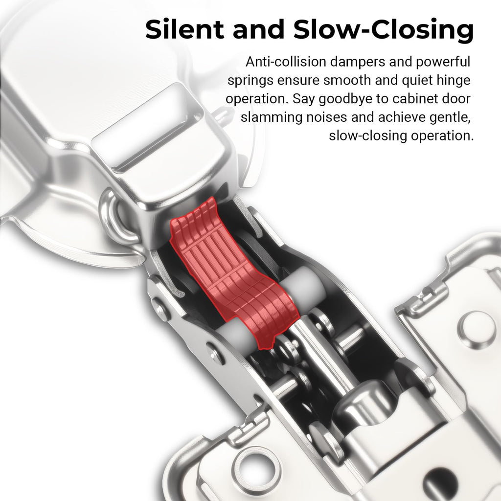 4Pack Inset Soft Close Cabinet Hinges-35mm Concealed Hydraulic Slow Close Hinges 105° 3-Way Adjustable (±2.5mm) for