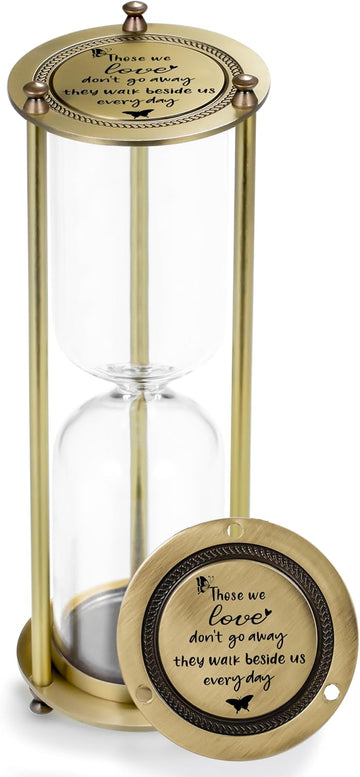 Butterfly Memorial Hourglass Urn for Ashes - Brass Finish