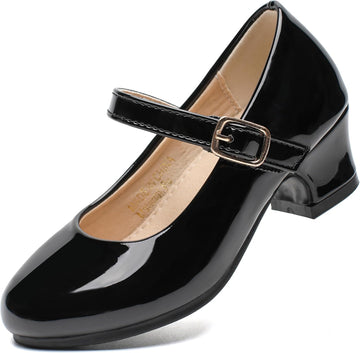Girls Low Heels Dress Shoes Mary Jane Princess Character Flats
