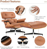 Modern Reading Chair and Ottoman — Leather
