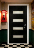 Modern 36 x 80 Fiberglass Entry Door with Frosted Glass, Contemporary Front Door for Home, Sturdy Pre-Hung Fiberglass