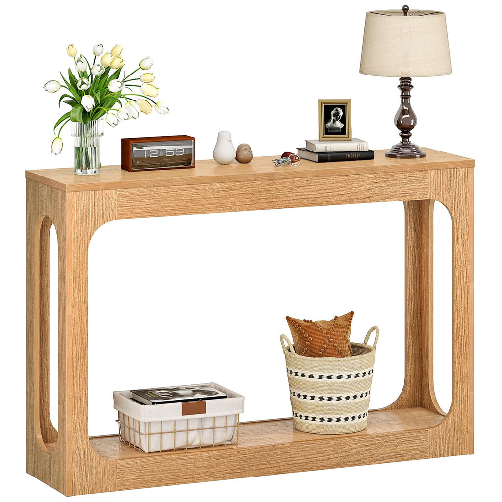 Farmhouse Console Table, 47.2 inches, Light Walnut