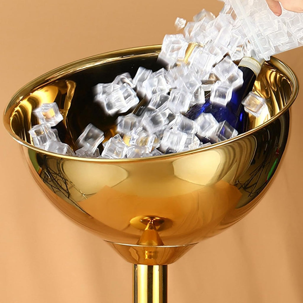 Champagne Ice Bucket Wine Bucket on Stands Easy to Clean and Move Ice Bucket with Stand Standing Ice Bucket for BBQ